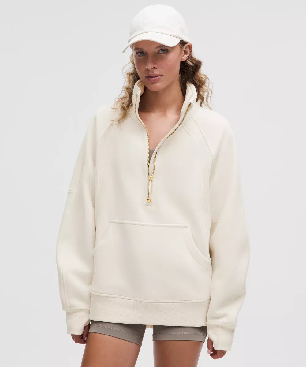 Sweat demi-zippé Scuba Oversized à col cheminée Long