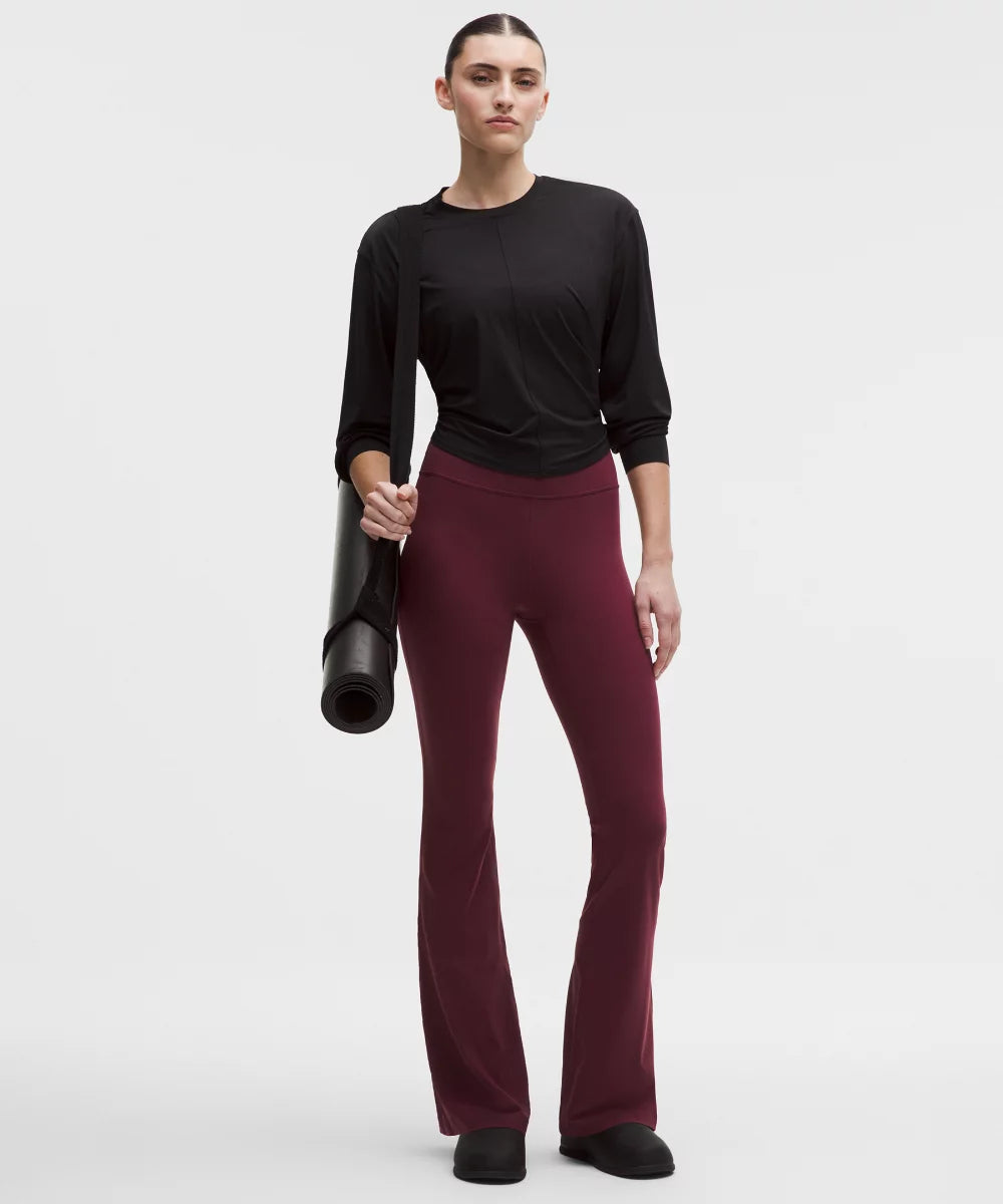 Pantalon Groove évasé taille haute en Nulu Court