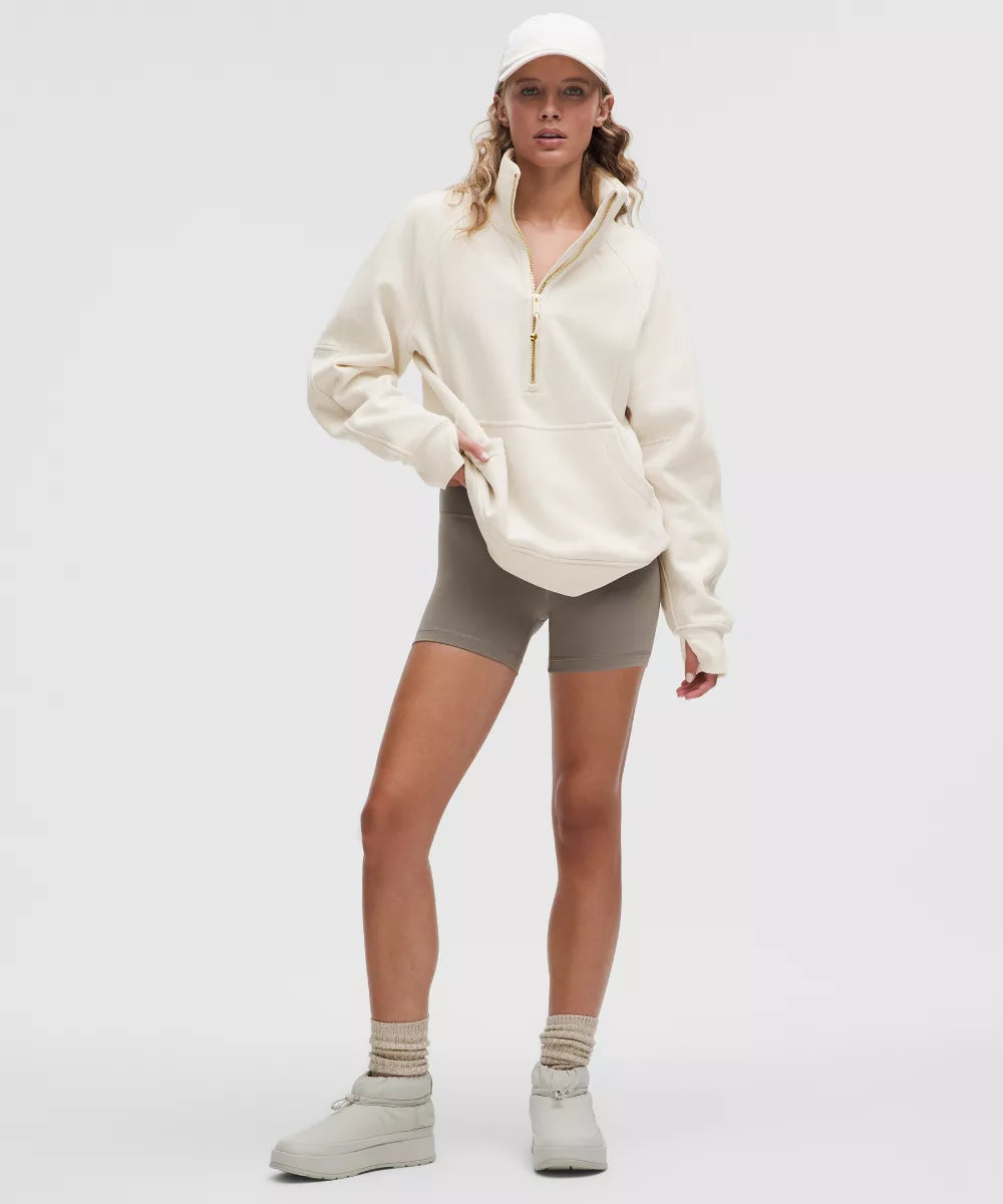 Sweat demi-zippé Scuba Oversized à col cheminée Long