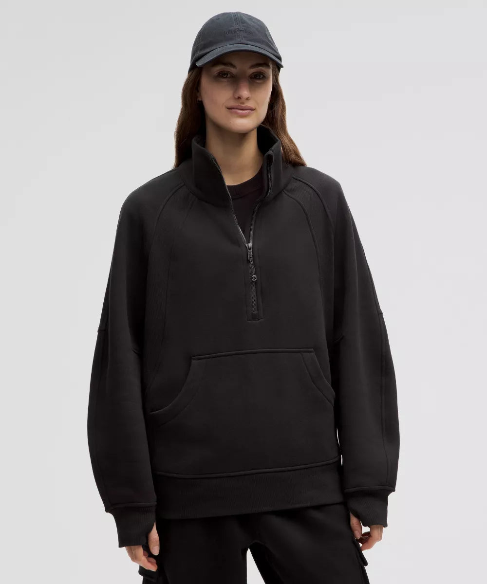 Sweat demi-zippé Scuba Oversized à col cheminée Long