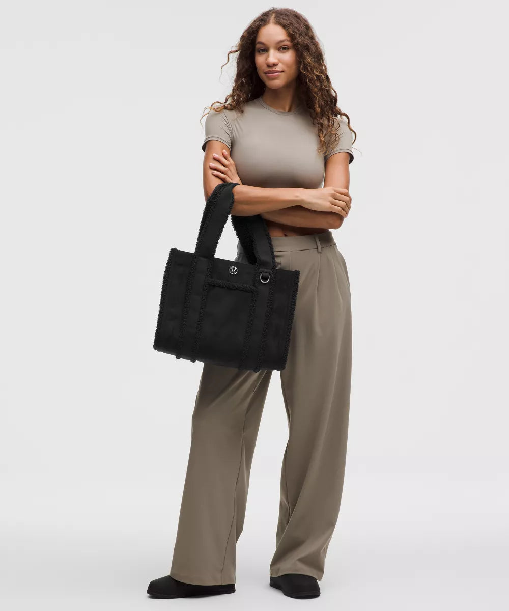 Boxy Tote Bag 10L Faux Shearling Trims
